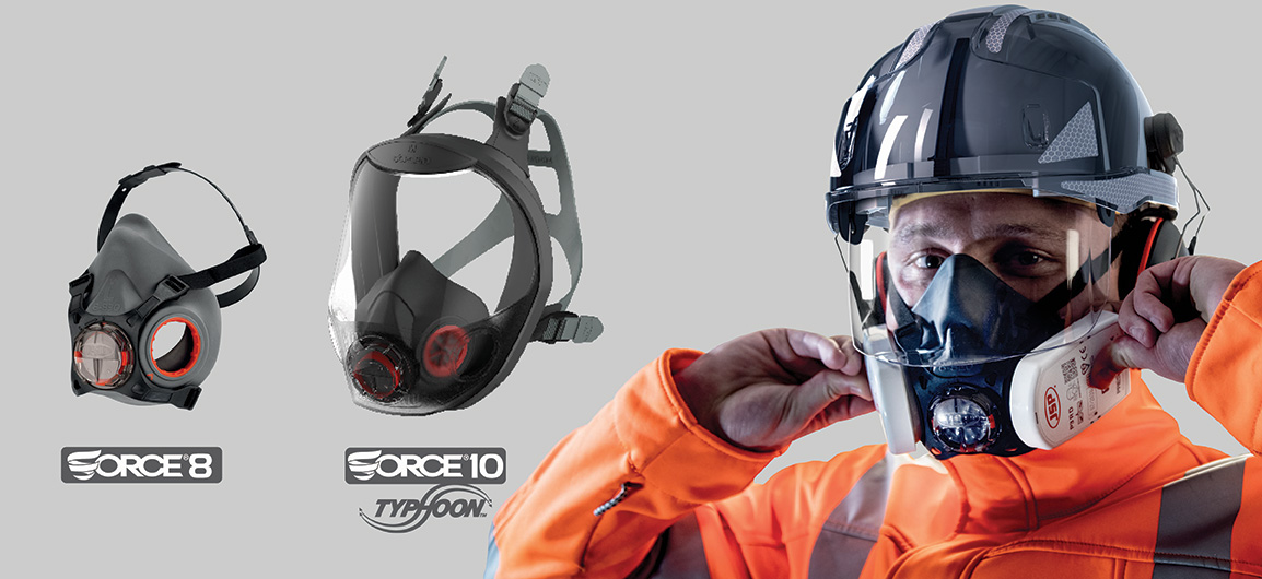 PressToCheck™ filters are compatible with the Force™8 Half-Mask and Force™10 Full-face mask